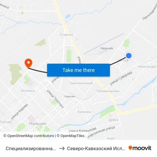 Специализированная Пожарная Часть to Северо-Кавказский Исламский Университет map