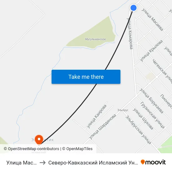 Улица Масаева to Северо-Кавказский Исламский Университет map