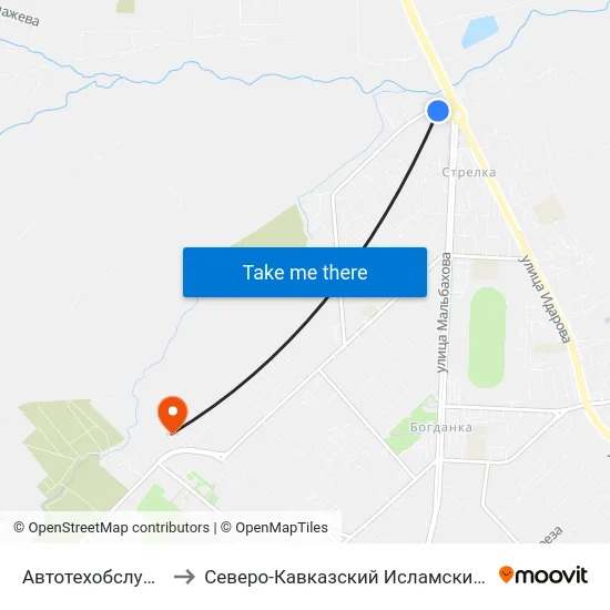 Автотехобслуживание to Северо-Кавказский Исламский Университет map