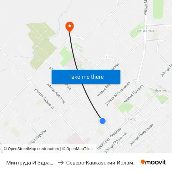 Минтруда И Здравоохранения to Северо-Кавказский Исламский Университет map