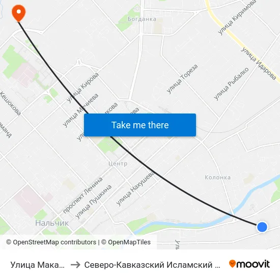 Улица Макаренко to Северо-Кавказский Исламский Университет map