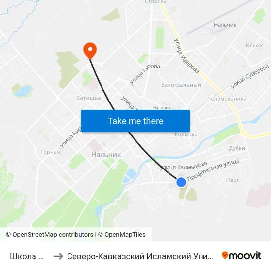 Школа №17 to Северо-Кавказский Исламский Университет map