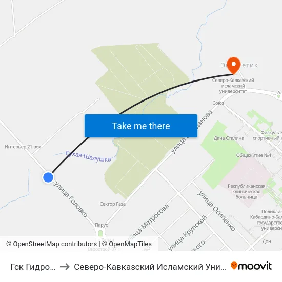 Гск Гидромет to Северо-Кавказский Исламский Университет map