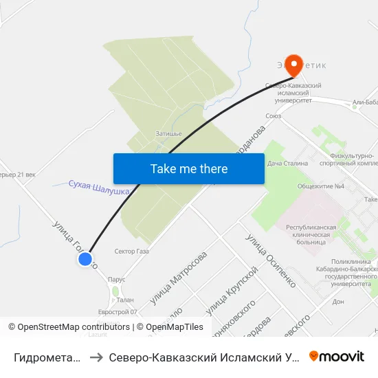 Гидрометаллург to Северо-Кавказский Исламский Университет map