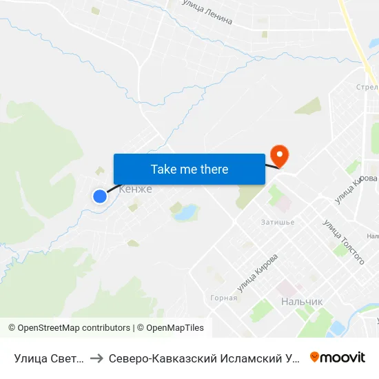 Улица Светлова to Северо-Кавказский Исламский Университет map