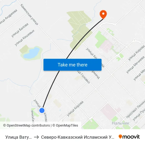 Улица Ватутина to Северо-Кавказский Исламский Университет map