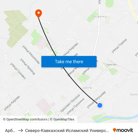 Арбат to Северо-Кавказский Исламский Университет map
