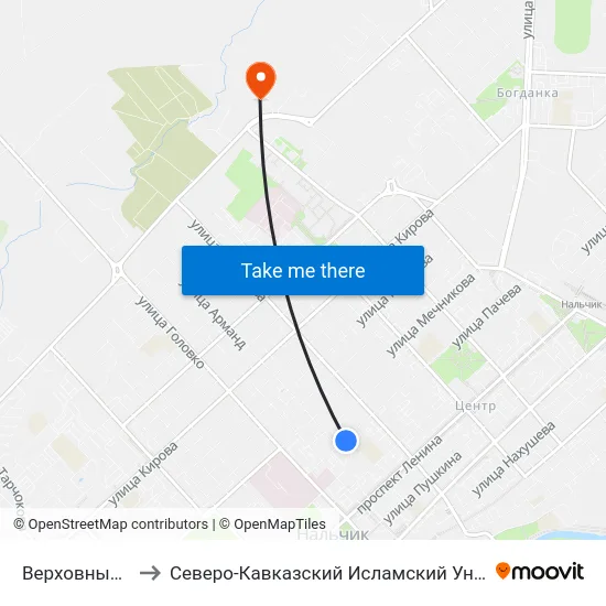 Верховный Суд to Северо-Кавказский Исламский Университет map
