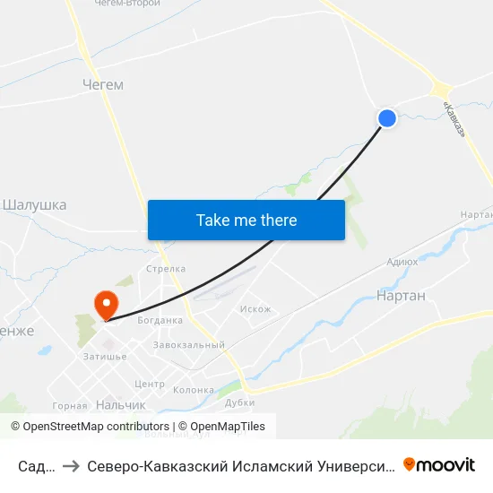 Сады to Северо-Кавказский Исламский Университет map