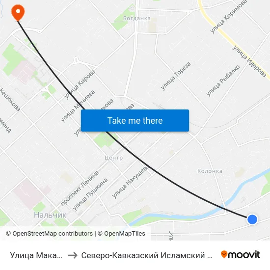 Улица Макаренко to Северо-Кавказский Исламский Университет map