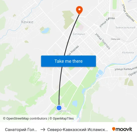 Санаторий Голубые Ели to Северо-Кавказский Исламский Университет map