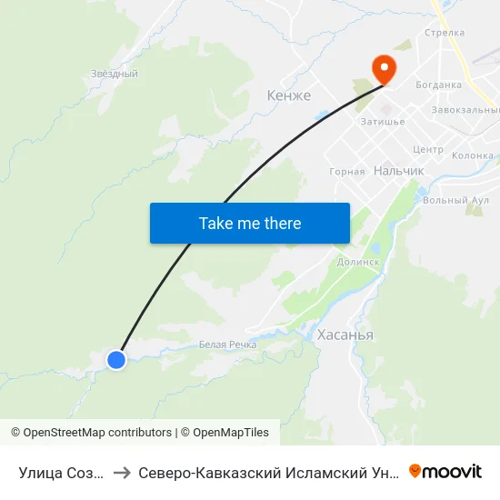 Улица Созаева to Северо-Кавказский Исламский Университет map