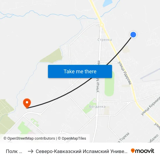 Полк Ппс to Северо-Кавказский Исламский Университет map