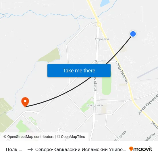 Полк Ппс to Северо-Кавказский Исламский Университет map