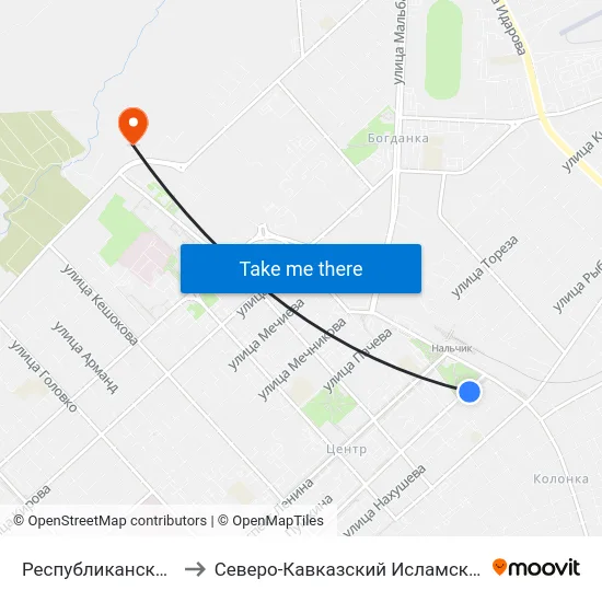 Республиканская Мечеть to Северо-Кавказский Исламский Университет map
