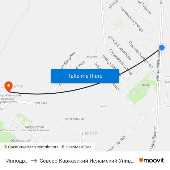 Ипподром to Северо-Кавказский Исламский Университет map
