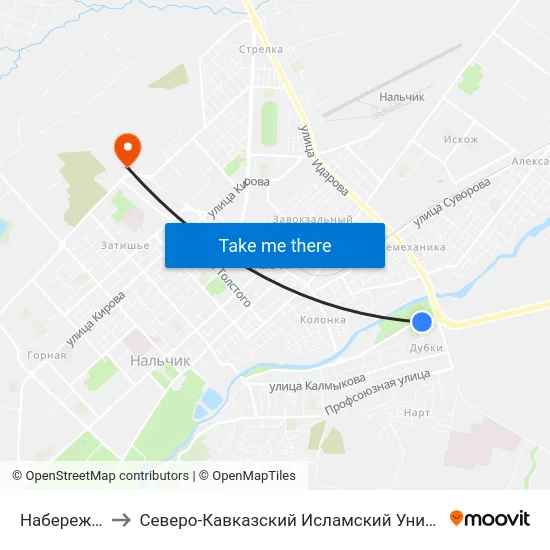 Набережная to Северо-Кавказский Исламский Университет map