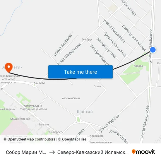 Собор Марии Магдалины to Северо-Кавказский Исламский Университет map