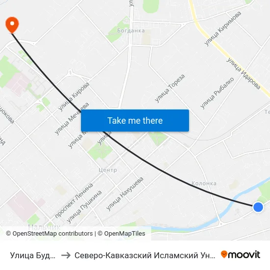 Улица Будаева to Северо-Кавказский Исламский Университет map