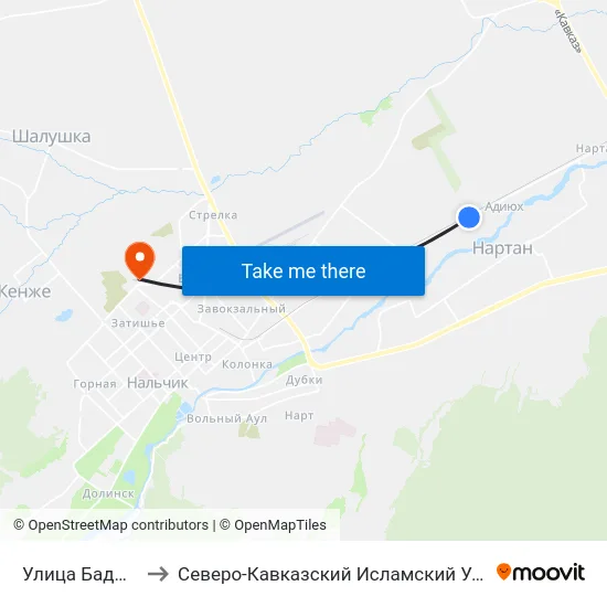 Улица Бадыноко to Северо-Кавказский Исламский Университет map