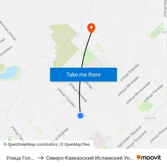 Улица Головко to Северо-Кавказский Исламский Университет map