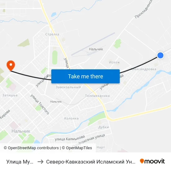 Улица Мусова to Северо-Кавказский Исламский Университет map