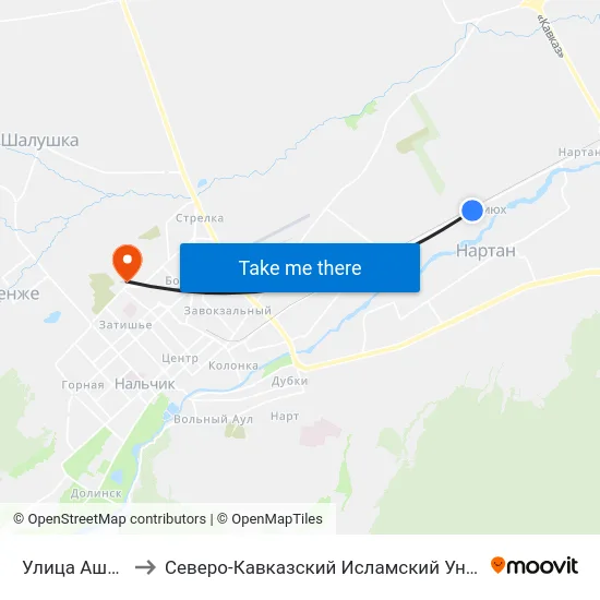Улица Ашамаз to Северо-Кавказский Исламский Университет map