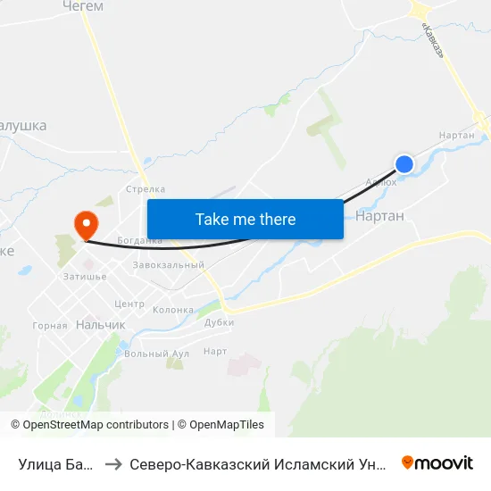 Улица Батраз to Северо-Кавказский Исламский Университет map