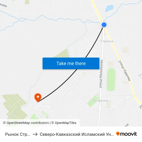 Рынок Стрелка to Северо-Кавказский Исламский Университет map