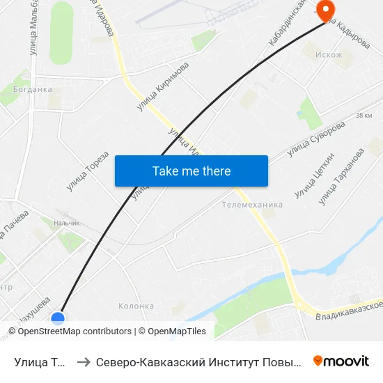 Улица Толстого to Северо-Кавказский Институт Повышения Квалификации map