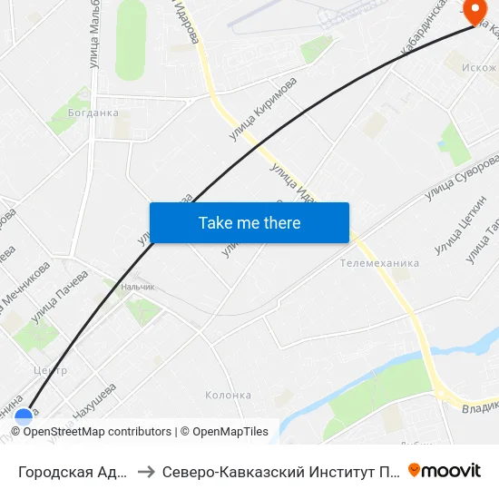 Городская Администрация to Северо-Кавказский Институт Повышения Квалификации map