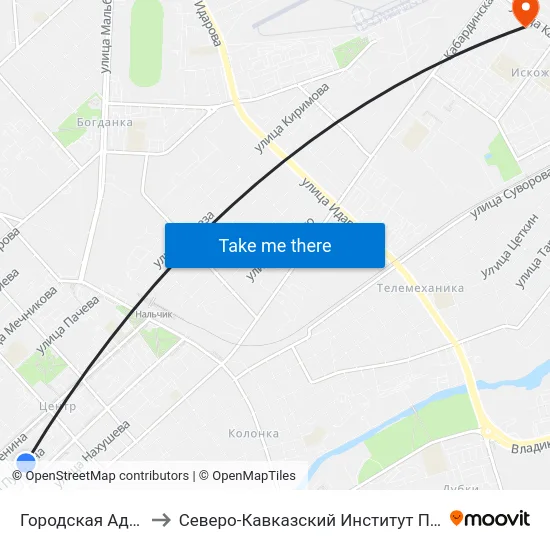 Городская Администрация to Северо-Кавказский Институт Повышения Квалификации map