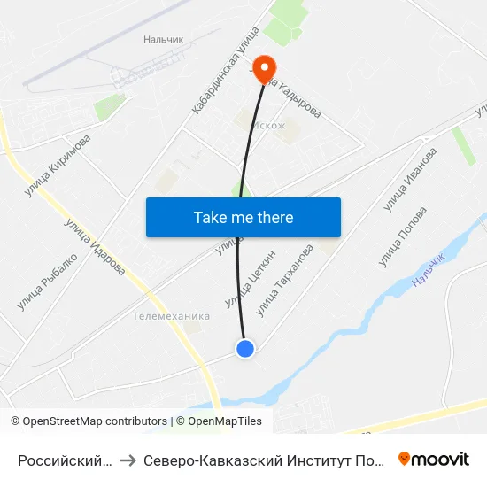 Российский Переулок to Северо-Кавказский Институт Повышения Квалификации map