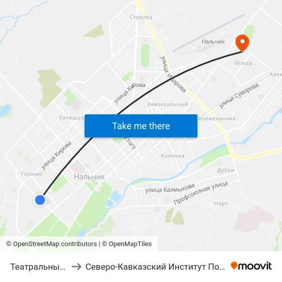 Театральный Переулок to Северо-Кавказский Институт Повышения Квалификации map