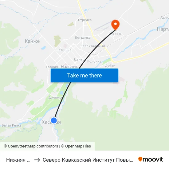 Нижняя Мечеть to Северо-Кавказский Институт Повышения Квалификации map