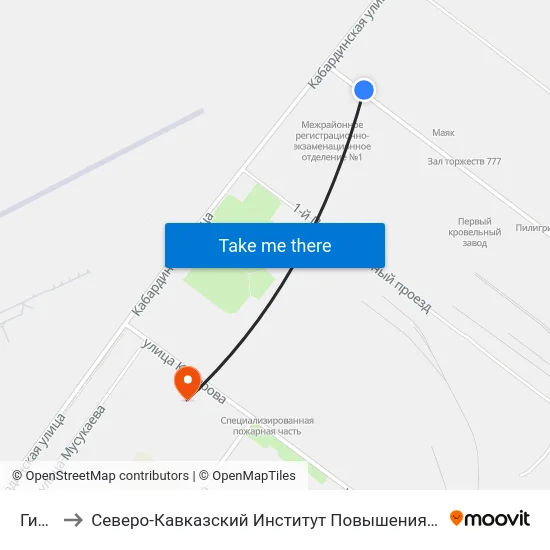 Гибдд to Северо-Кавказский Институт Повышения Квалификации map