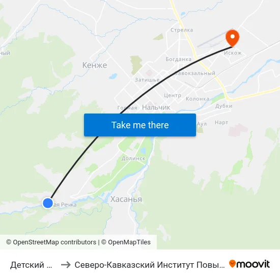 Детский Сад №13 to Северо-Кавказский Институт Повышения Квалификации map