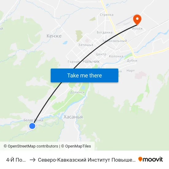 4-Й Посёлок to Северо-Кавказский Институт Повышения Квалификации map
