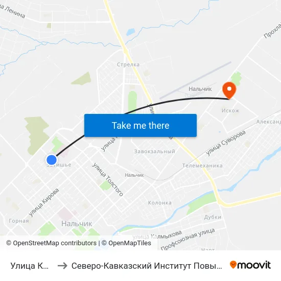 Улица Крупской to Северо-Кавказский Институт Повышения Квалификации map