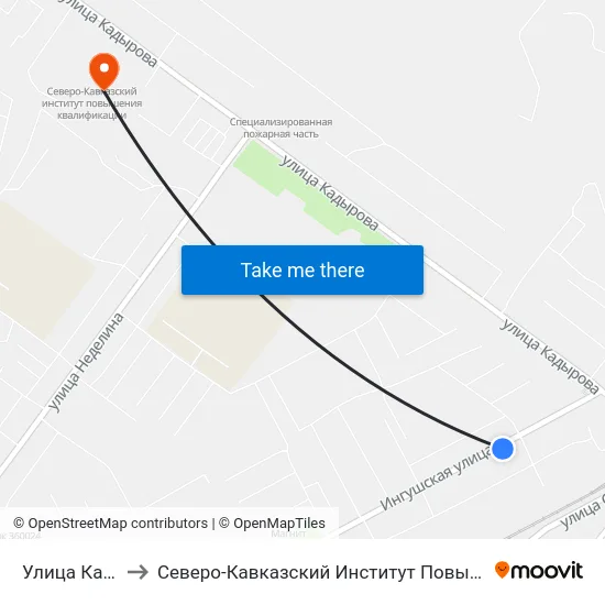 Улица Кадырова to Северо-Кавказский Институт Повышения Квалификации map