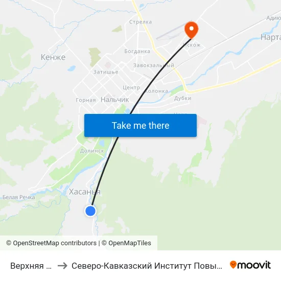 Верхняя Мечеть to Северо-Кавказский Институт Повышения Квалификации map