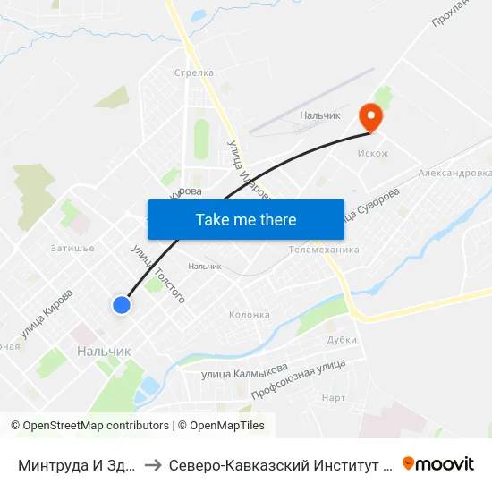 Минтруда И Здравоохранения to Северо-Кавказский Институт Повышения Квалификации map