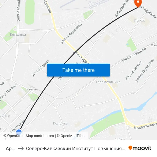 Арбат to Северо-Кавказский Институт Повышения Квалификации map