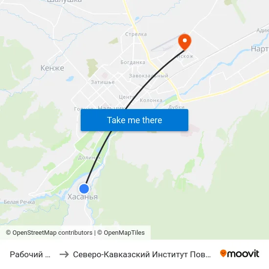 Рабочий Переулок to Северо-Кавказский Институт Повышения Квалификации map