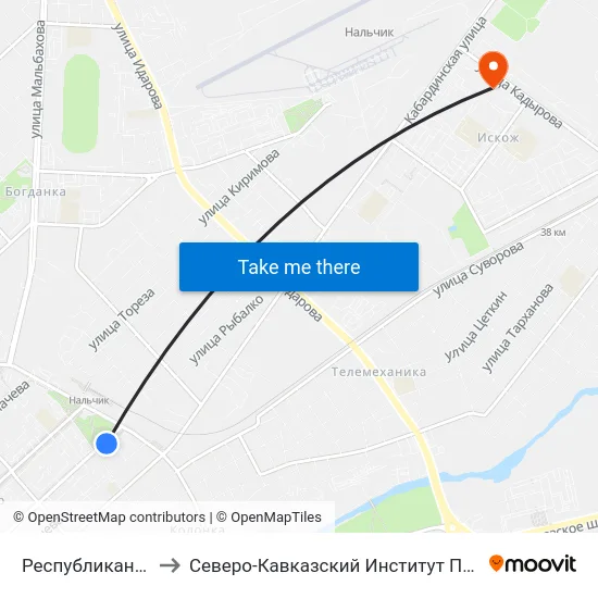 Республиканская Мечеть to Северо-Кавказский Институт Повышения Квалификации map