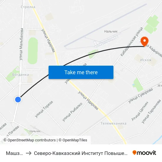 Машзавод to Северо-Кавказский Институт Повышения Квалификации map
