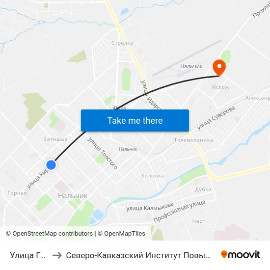 Улица Головко to Северо-Кавказский Институт Повышения Квалификации map