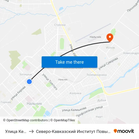 Улица Кешокова to Северо-Кавказский Институт Повышения Квалификации map