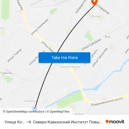 Улица Королёва to Северо-Кавказский Институт Повышения Квалификации map