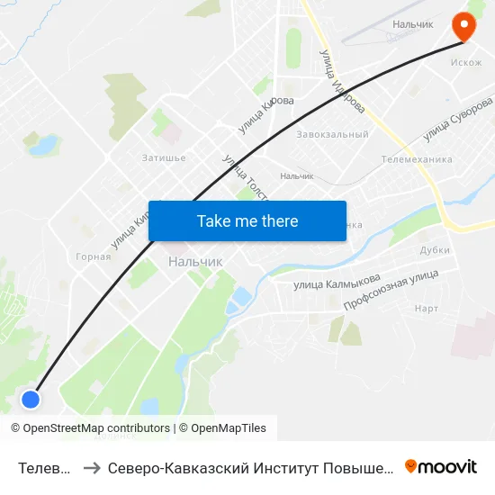 Телевышка to Северо-Кавказский Институт Повышения Квалификации map